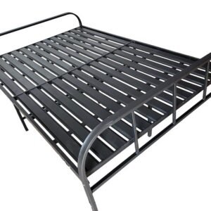 Metal double foldable bed
